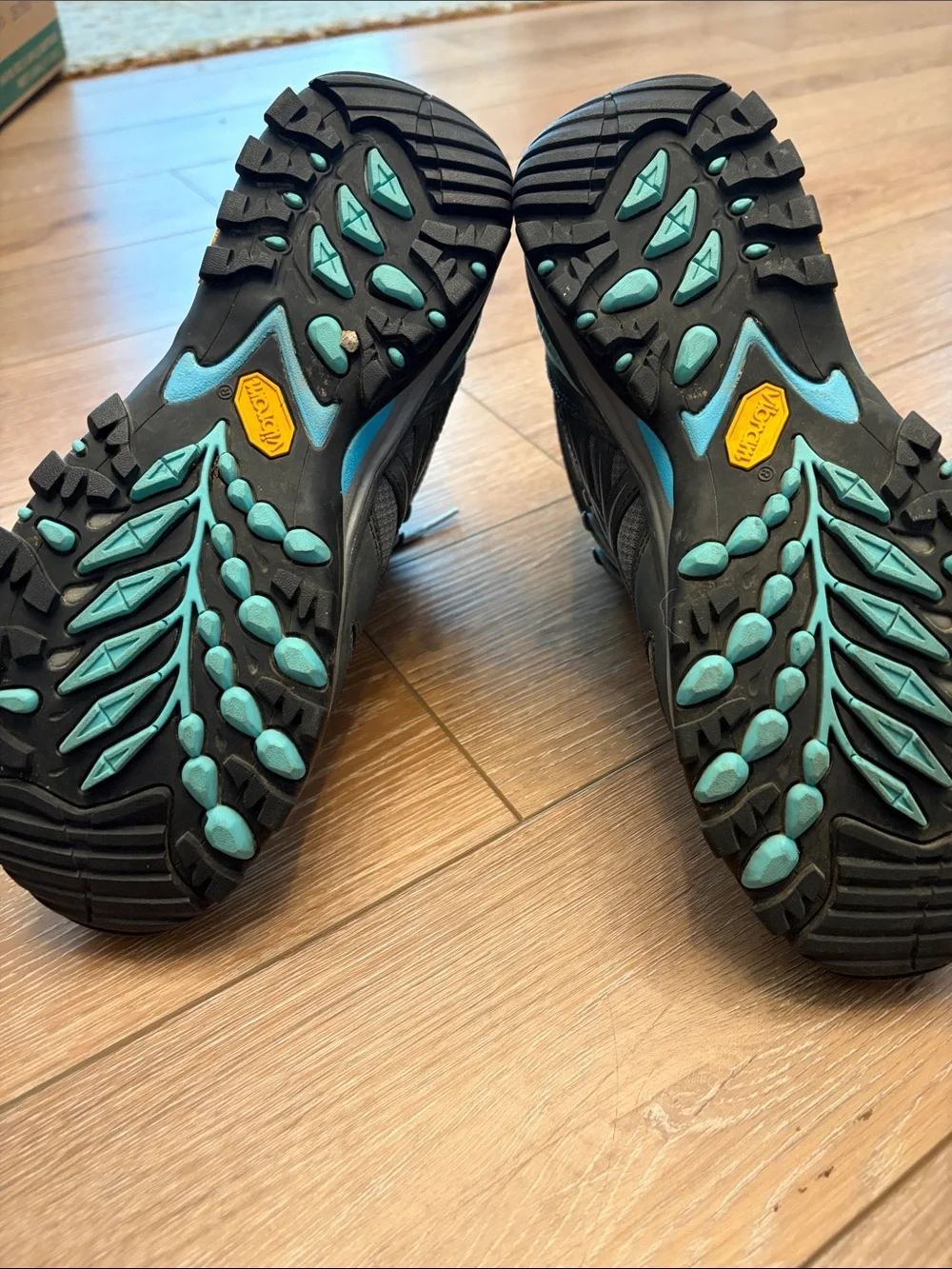 The North Face Women's Gray & Teal Lace-Up Hiking Boots
